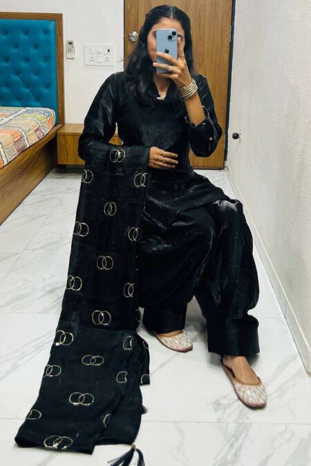 Women's Fendi Silk Solid Muslim Straight Kurti With Pant and Dupatta set