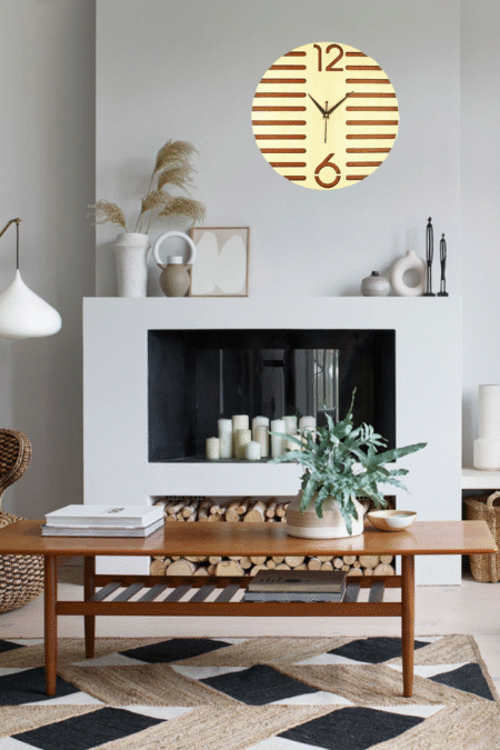 Wooden Silent Non-Ticking Wall Clock for Home Stylish Latest Designer Wall Clock for Home Living Room Bedroom Office Hall